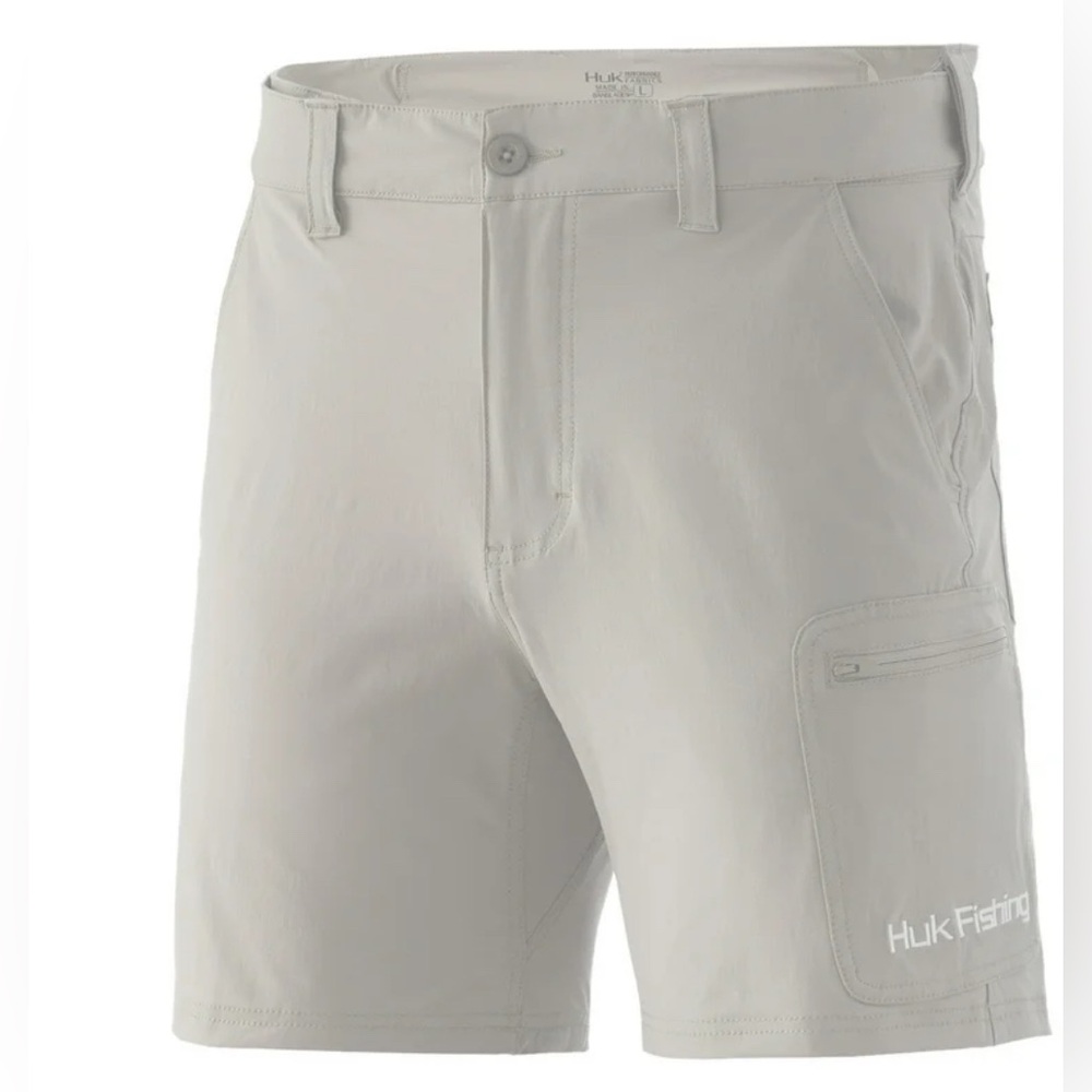 Huk NWT Men's Next Level 7" Bone Small‎ Performance Fishing Shorts Size Small